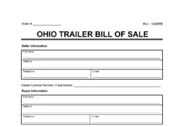 Ohio Trailer Bill of Sale screenshot