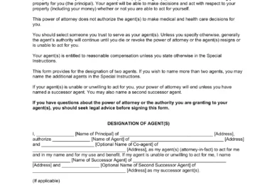 Oklahoma Durable Statutory Power of Attorney Form