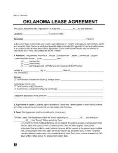Oklahoma Lease Agreement Template