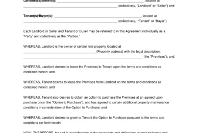Oklahoma Lease-to-Own Option to Purchase-Agreement