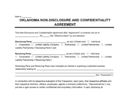 Oklahoma Non-Disclosure Agreement