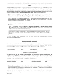 Oklahoma Residential Property Condition Disclaimer Statement