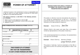 Oregon Motor Vehicle Power of Attorney Form 735-500