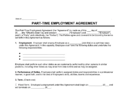 Part-Time Employment Agreement Template