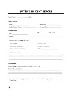 Patient Incident Report