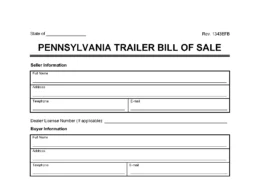 Pennsylvania Trailer Bill of Sale screenshot