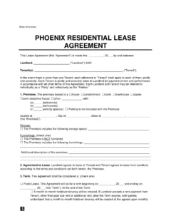 Phoenix Residential Lease Agreement Template
