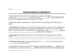 Photo Booth Lease Contract Template