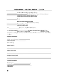 Pregnancy Verification Letter Template