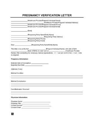 Pregnancy Verification Letter Template