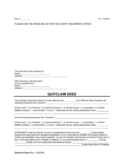 quitclaim deed