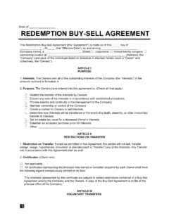 Redemption Buy-Sell Agreement