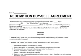 Redemption Buy-Sell Agreement