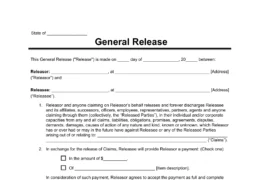 Release of Liability (Waiver Form)