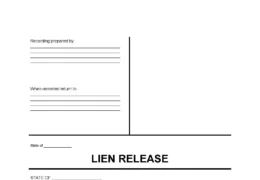 Release of Mechanic's Lien Form