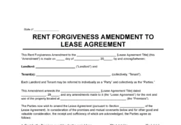 Rent Forgiveness Lease Amendment Template