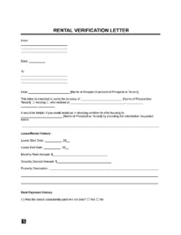 Rent Landlord Verification Form