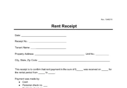 Rent Receipt Template