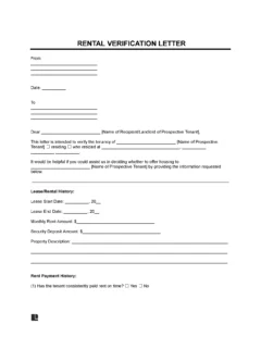 Rent Landlord Verification Form