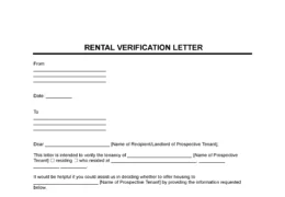 Rent Landlord Verification Form
