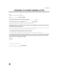 Free Response to Demand Letter (PDF & Word ) | Legal Templates