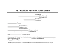 Retirement Resignation Letter Template