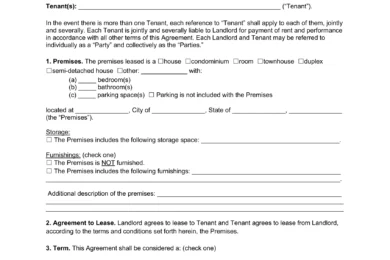 Rhode Island Lease Agreement Template