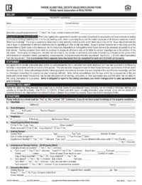 Rhode Island Real Estate Sales Disclosure Form