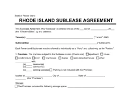 Rhode Island Sublease Agreement Template