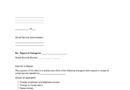Social Security Change in Information Form