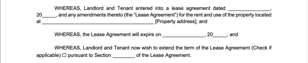 lease extension agreement