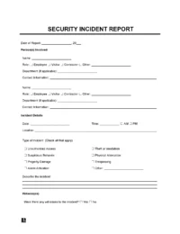 Security Incident Report template