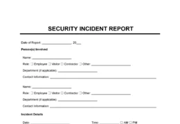 Security Incident Report template