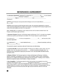 Free Severance Agreement Template