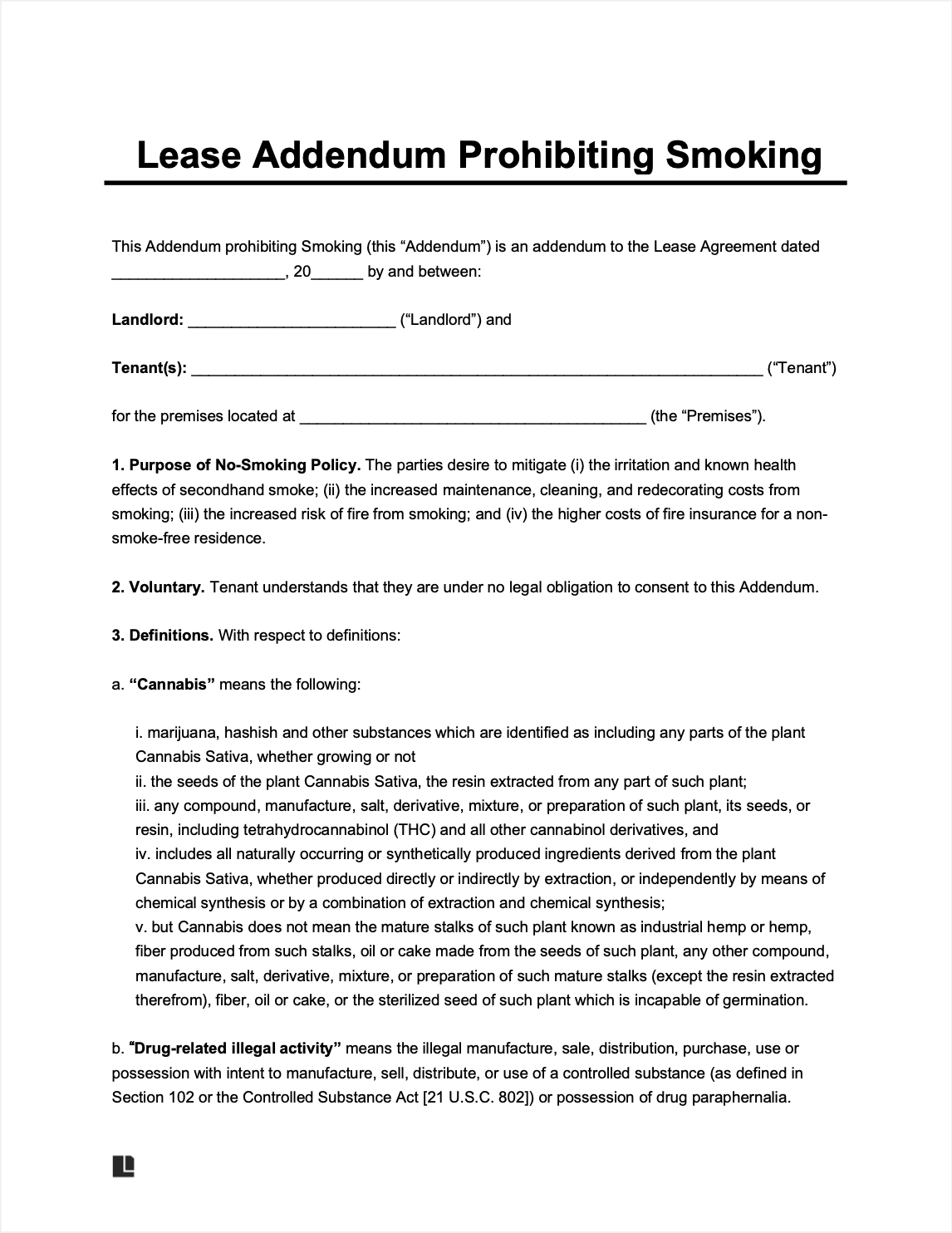 smoking lease addendum