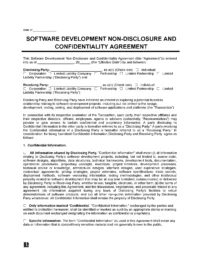 Software Development Non-Disclosure Agreement (NDA) Template