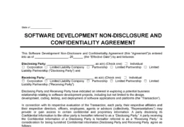 Software Development Non-Disclosure Agreement (NDA) Template