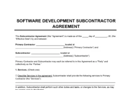 Software Development Subcontractor Agreement