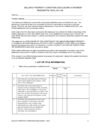 South Dakota Seller's Property Condition Disclosure Statement Form