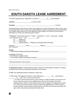 South Dakota Standard Residential Lease Agreement
