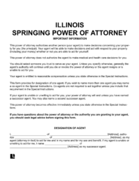Illinois springing power of attorney