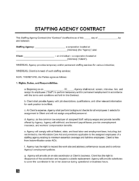 Staffing Agency Contract Template