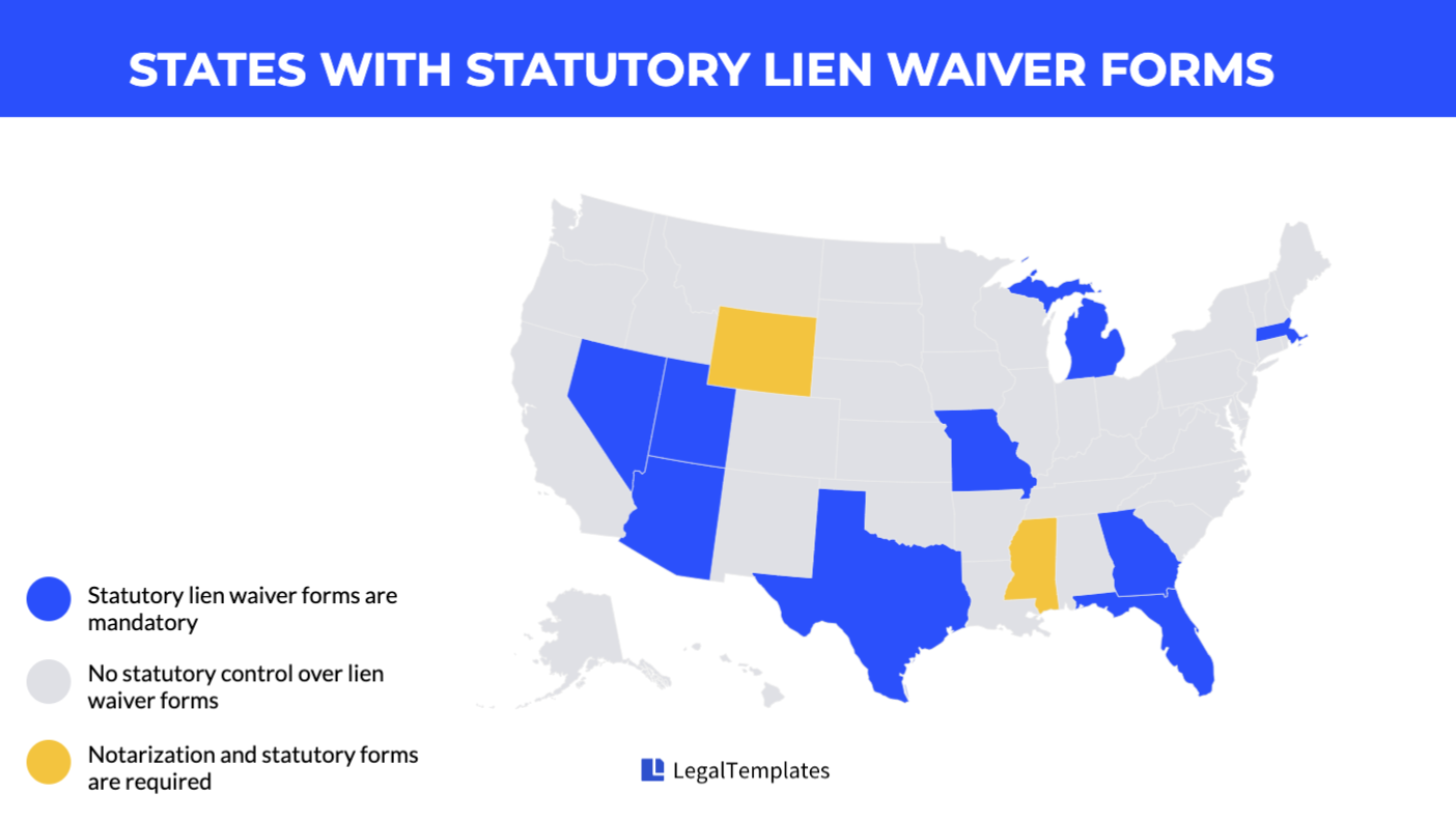 States with Statutory Lien Waiver Forms