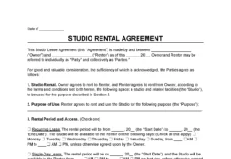 Studio Rental Agreement Template
