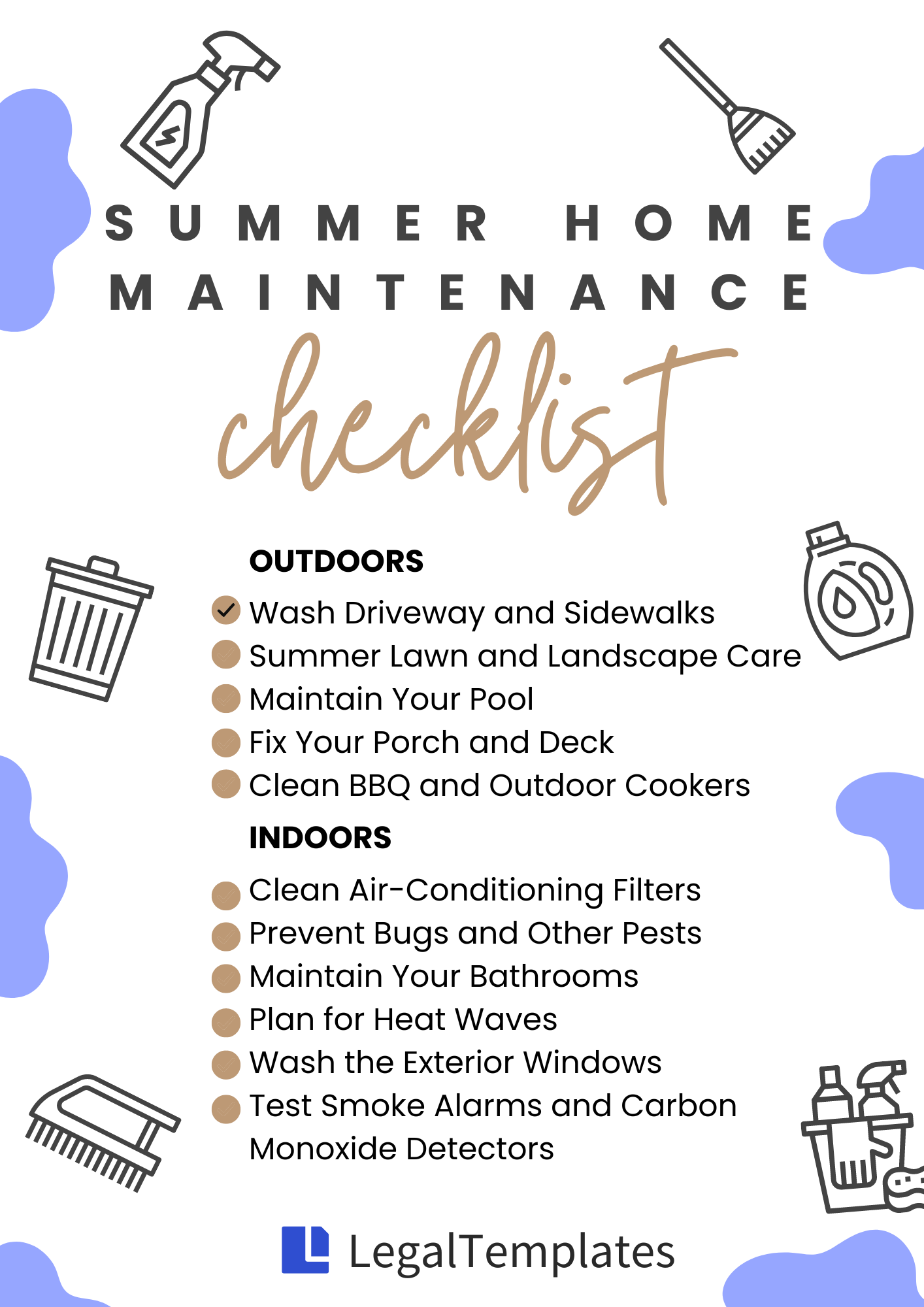 infographic of summer home maintenance checklist