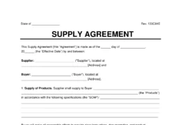 Supply Agreement template