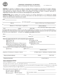 Tennessee DMV Power of Attorney