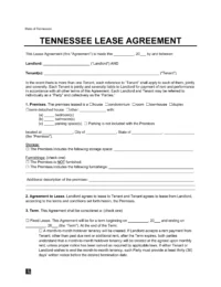 Tennessee Lease Agreement Template