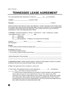 Tennessee Lease Agreement Template