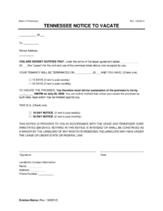 Free Tennessee Lease Termination Letters | PDF & Word